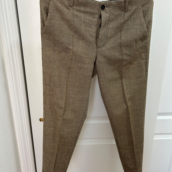 ✨forte-forteVirgin Wool Tailored Pants – Brown Micro Check – IT 40 (US app 4-6) - Picture 2 of 3